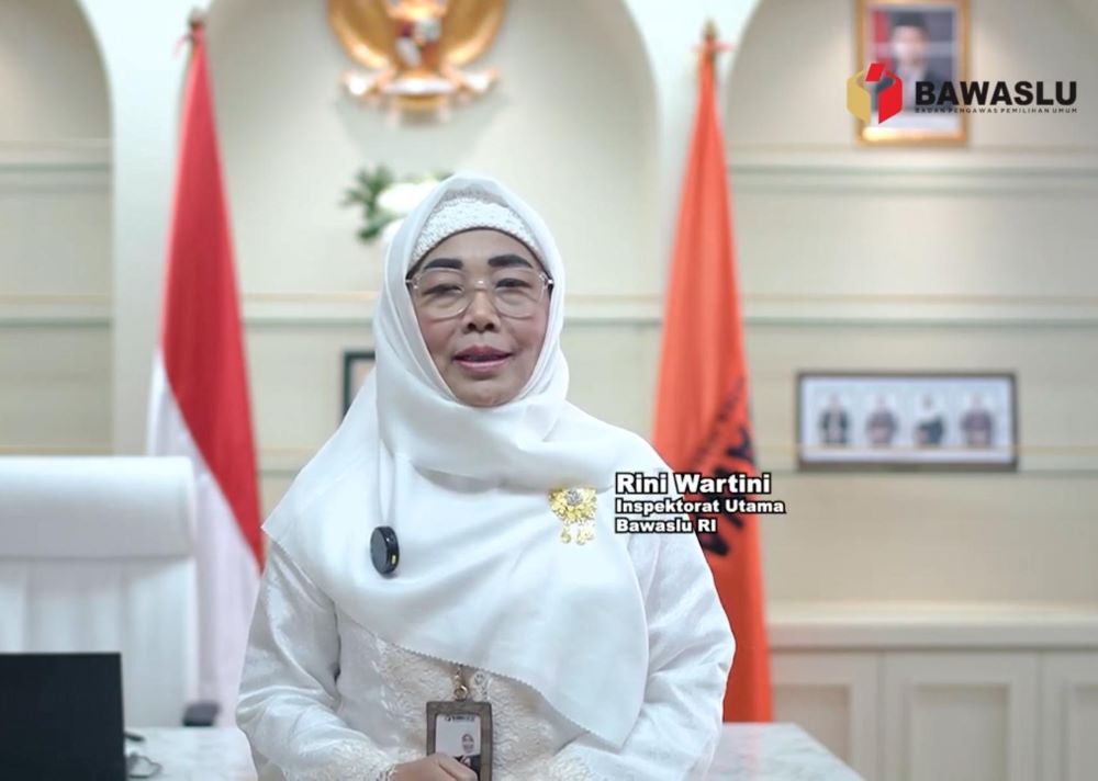 Inspektur Utama Bawaslu Rini Wartini paparkan pentingnya ”Tata Kelola dan Akuntabilitas Kelembagaan dalam Perspektif Ramadhan” melalui daring, Jumat (13/3/2026).
