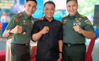 Foto Ketua Bawaslu Lambar dengan Dandim 0422